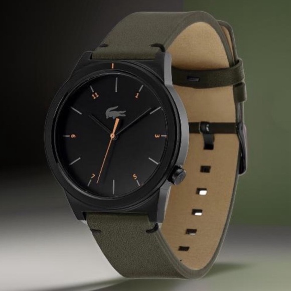 LACOSTE Motion Men's Black Dial Leather Strap 42mm Watch Model 2010991 - Picture 3 of 9